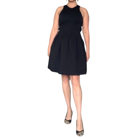 Alexander Wang Pleated Neoprene Little Black Dress. Medium - Picture 4 of 11